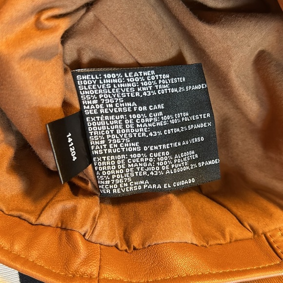 Michael Kors Caramel Brown Leather Jacket - Picture 7 of 8